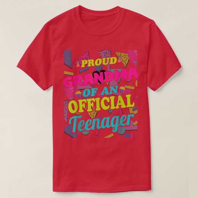 Camiseta Vovó Orgulhosa de um Adolescente 13 Birthda (Frente do Design)