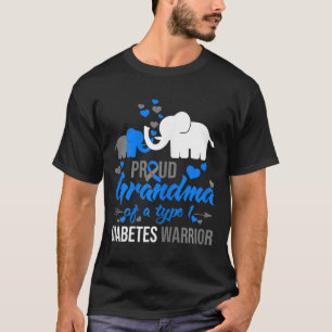 Camiseta Vovó Orgulhosa De Um Elemento Guerreiro De Diabete