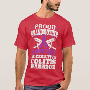 Camiseta Vovó Orgulhosa De Um Guerreiro De Colite Ulcerativ