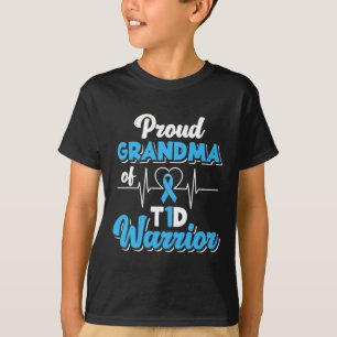 Camiseta Vovó Orgulhosa De Um Guerreiro T1D Diabetes Diabét