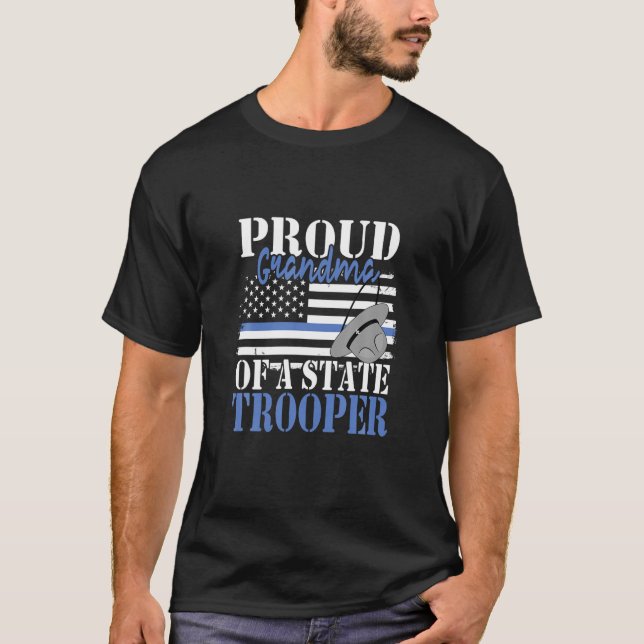 Camiseta Vovó Orgulhosa de um policial policial policial de (Frente)