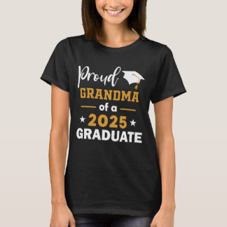 Camiseta Vovó Orgulhosa De Uma Classe De Formando 2025 De 2