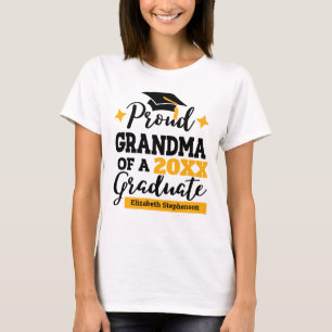 Camiseta Vovó Orgulhosa de uma tassel de ouro preto formand