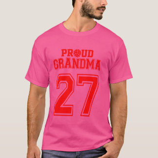 Camiseta Vovó Orgulhosa de Voleibol Número 27 R
