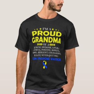 Camiseta Vovó Orgulhosa Do Guerreiro Da Síndrome T