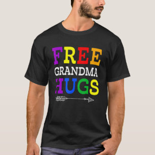 Camiseta Vovó Orgulhosa Lgbtq Vovó Livre Abraça Arco-Íris L