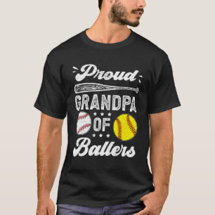 Camiseta Vovô Orgulhoso De Ballers Beball Softball Avô