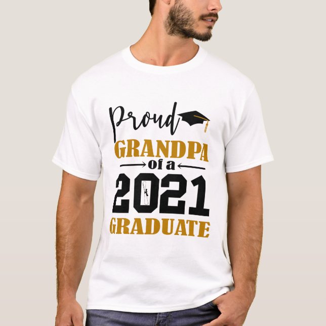 Camiseta Vovô orgulhoso de um Formando de 2021 (Frente)