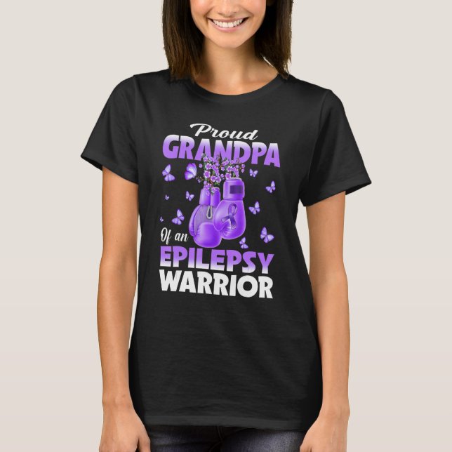 Camiseta Vovô Orgulhoso De Um Guerreiro Epiléptico Epilepsi (Frente)