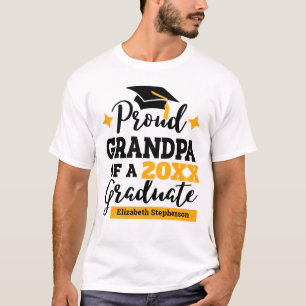 Camiseta Vovô orgulhoso do boné de ouro negro de 2022