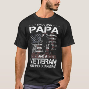 Camiseta Vovô Pai E Vaso De Bandeira Americano Veterano