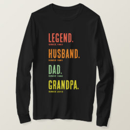 Camiseta Vovô Pai Marido De Legenda Desde Longa Folga