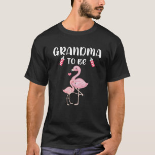 Camiseta Vovó Para Ser Chá de fraldas De Flamingo Para Ga