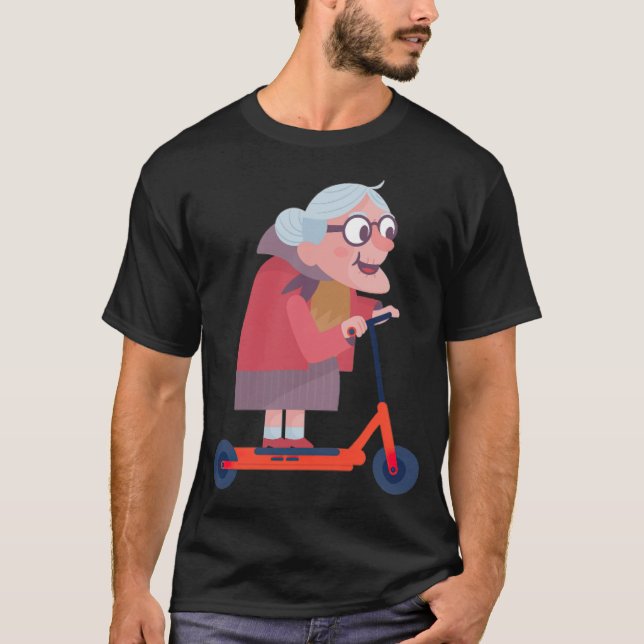 Camiseta Vovó patinete vovó vovó engraçada (Frente)