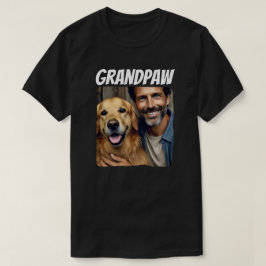 Camiseta Vovô Personalizado Foto Moderno do Cão do Vovô