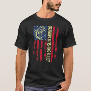 Camiseta Vovô Pescaria Buddy Legal Patriótico Jovem Fishe