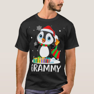 Camiseta Vovô Pinguins Santa Hat Frio Festa de Natal