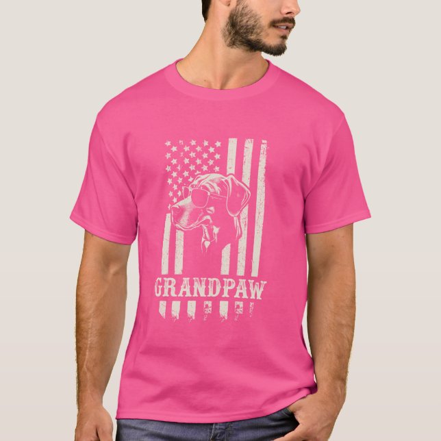 Camiseta Vovô Plott Hound American Flag Protetor (Frente)