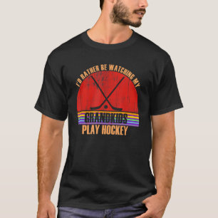 Camiseta Vovó Preferencialmente Assistindo Tocar Hockey Gra