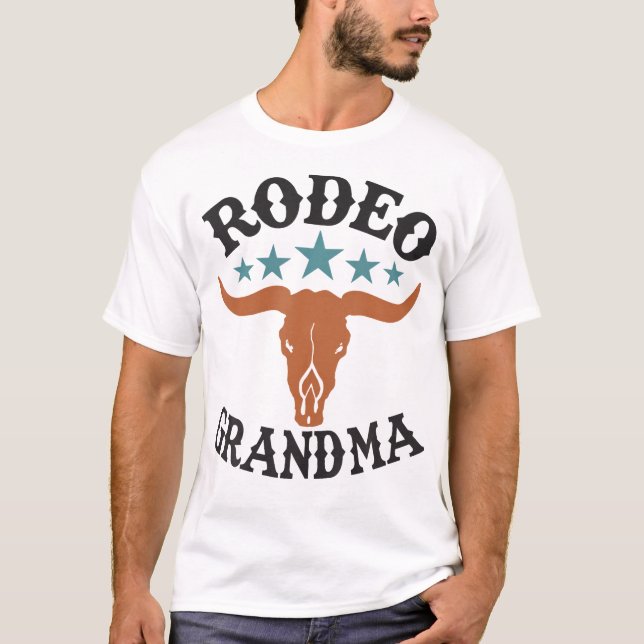 Camiseta Vovó Primeiro Aniversário Cowboy Western Rodeo (Frente)