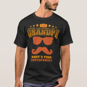 Camiseta Vovô, qual é a sua super potência ioga engraçada i