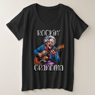 Camiseta Vovó Rockeira História em Quadrinhos Divertida