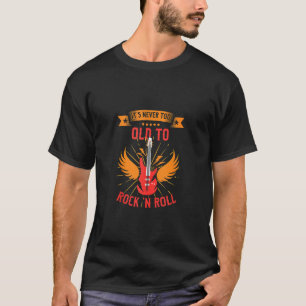 Camiseta Vovô Rocker Nunca Muito Velho Para Rock & Roll