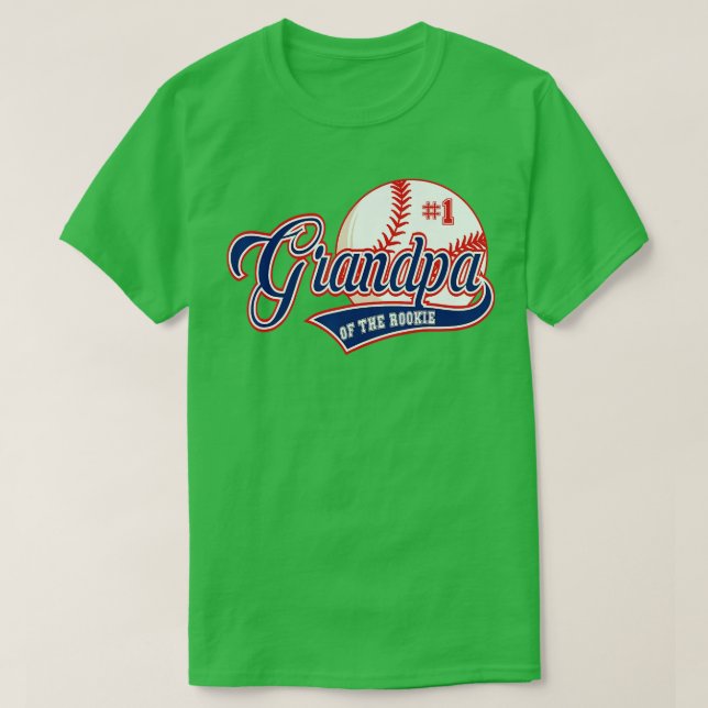 Camiseta Vovô Rookie do Ano de primeiro aniversario Basebal (Frente do Design)