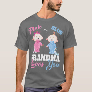 Camiseta Vovó rosa ou azul ama a Revelação de Você-Gên