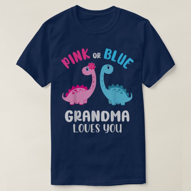 Camiseta Vovó rosa ou azul ama seu gênero Reveal Baby (Frente do Design)