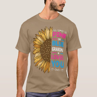 Camiseta Vovó rosa ou azul ama seu gênero Reveal Sunfl
