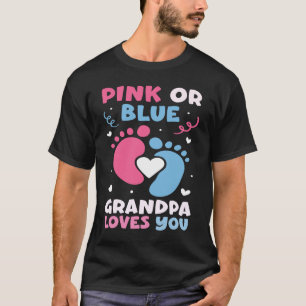 Camiseta Vovô Rosa Ou Azul Ama Seu Vovô Gende Bebê