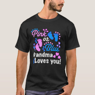 Camiseta Vovó rosa ou azul ama você Festa de Revelação de G