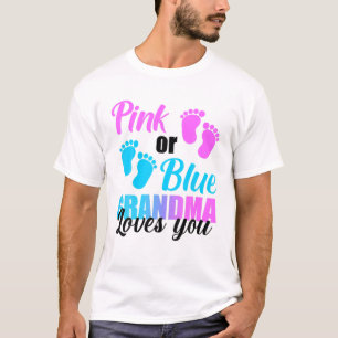 Camiseta Vovó Rosa Ou Azul Te Ama Festa De Revelação De 