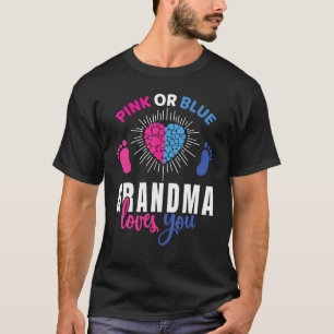 Camiseta Vovó Rosa Ou Azul Te Ama Festa De Revelação De Gên