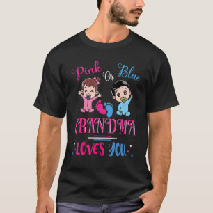 Camiseta Vovó Rosa Ou Azul Te Ama Festa De Revelação De Gên