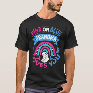 Camiseta Vovó Rosa Ou Azul Te Ama Festa De Revelação De Gên