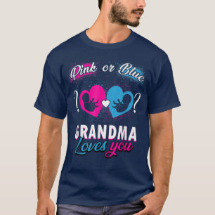 Camiseta Vovó Rosa Ou Azul Te Ama Festa De Revelação De Gên