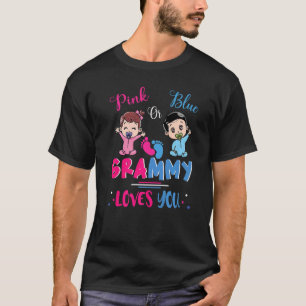 Camiseta Vovô Rosa Ou Azul Te Ama Festa De Revelação De Gên