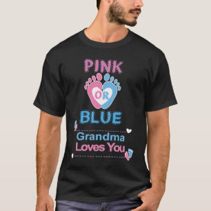 Camiseta Vovó Rosa Ou Azul Te Ama Festa De Revelação De Gên
