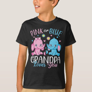 Camiseta Vovô Rosa Ou Azul Te Ama Nenho Elefante