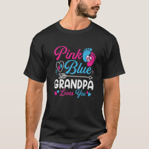 Camiseta Vovô Rosa Ou Azul Te Ama Sexo De Bebê Engraçado R