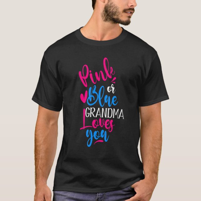 Camiseta Vovó Rosa Ou Azul Te Ama Sexo Revelando 3 (Frente)