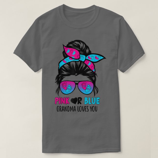 Camiseta Vovó Rosa Ou Azul Te Ama Uma Genda De Cabelo Arroa (Frente do Design)