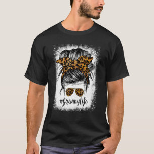 Camiseta Vovó Sangrenta Viva Cabelo Mensageiro Mãe Leopardo