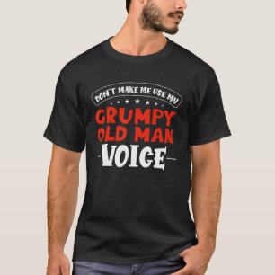 Camiseta Vovô Sarcástico Não me faça usar meu velho rabugen