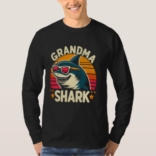 Camiseta Vovó Shark Engraçado Família de Combinação de Tuba