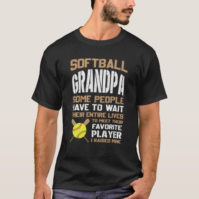 Camiseta Vovô Softball Algumas Pessoas Têm Que Esperar (Frente)