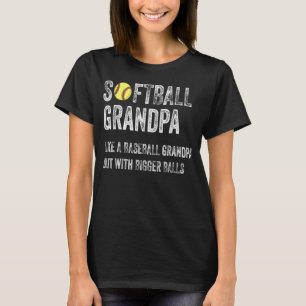 Camiseta Vovô Softball como um avô Baseball com muito peso