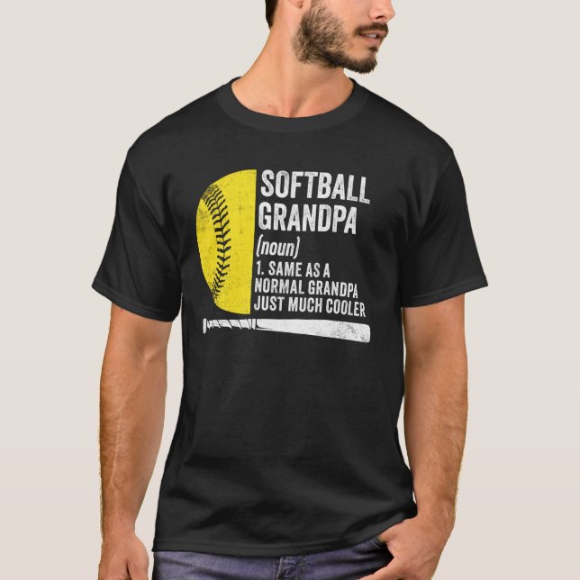Camiseta Vovô Softball Definição Engraçado Vovô Softball (Frente)